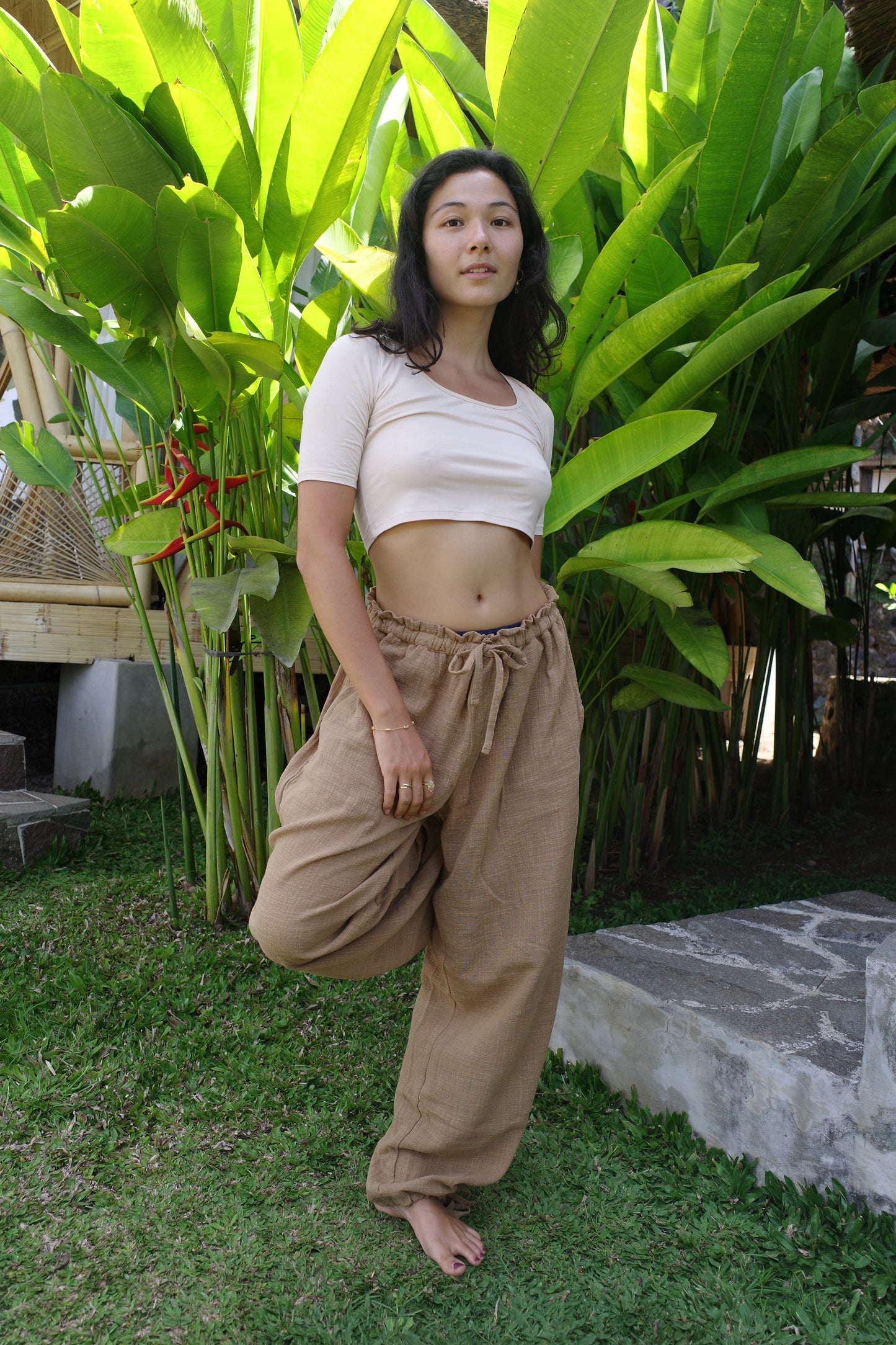 Organic cotton pants （MILK CHOCOLATE）